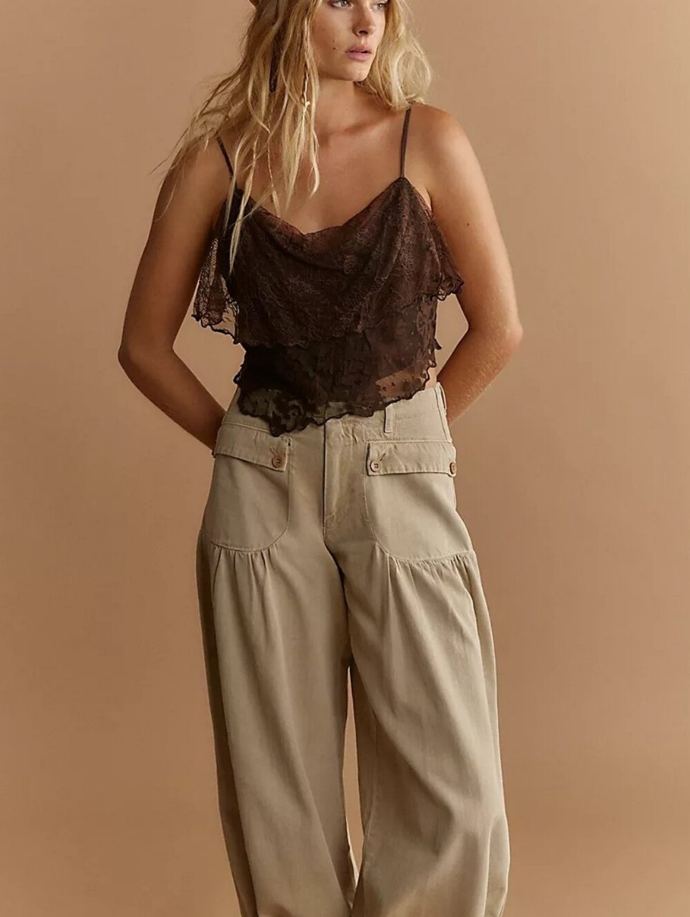 NWT Free People Rose Gold Lace Top. XS - Picture 3 of 11